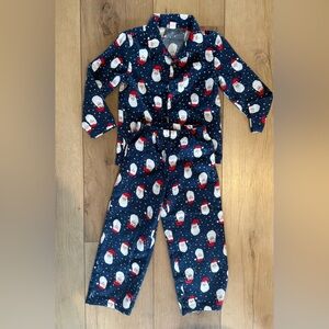 Old Navy Kids Pajama Set - Navy with Santa Print